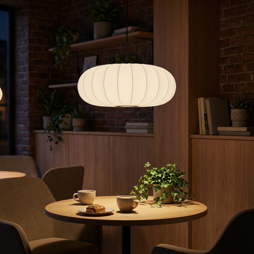 Pendant Light | Ribbed Oval Design
