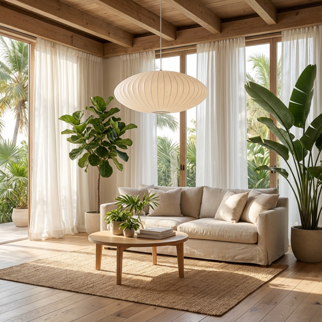 Pendant Light | Ribbed Oval Design