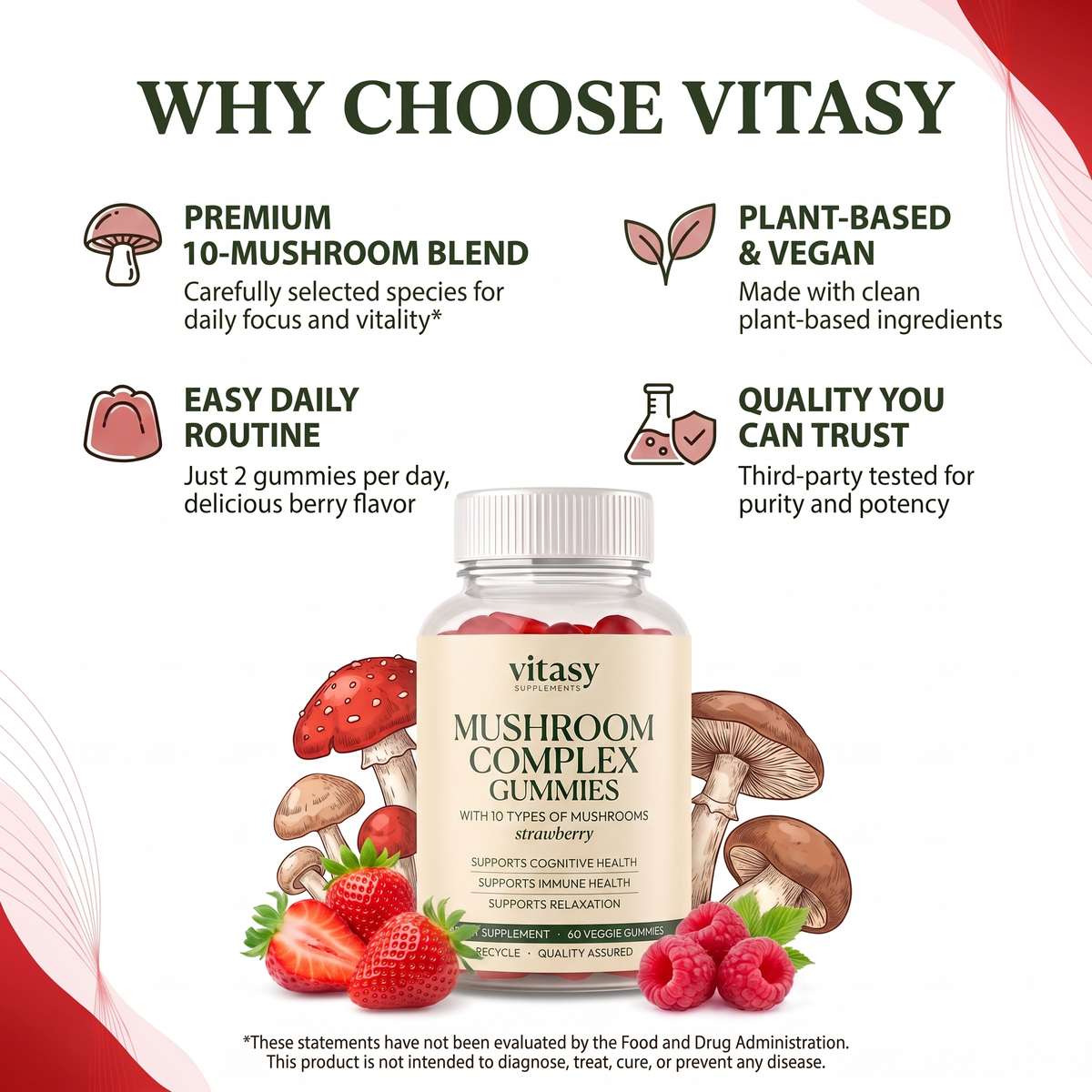 Mushroom Gummies v8 - Why choose Vitasy credentials