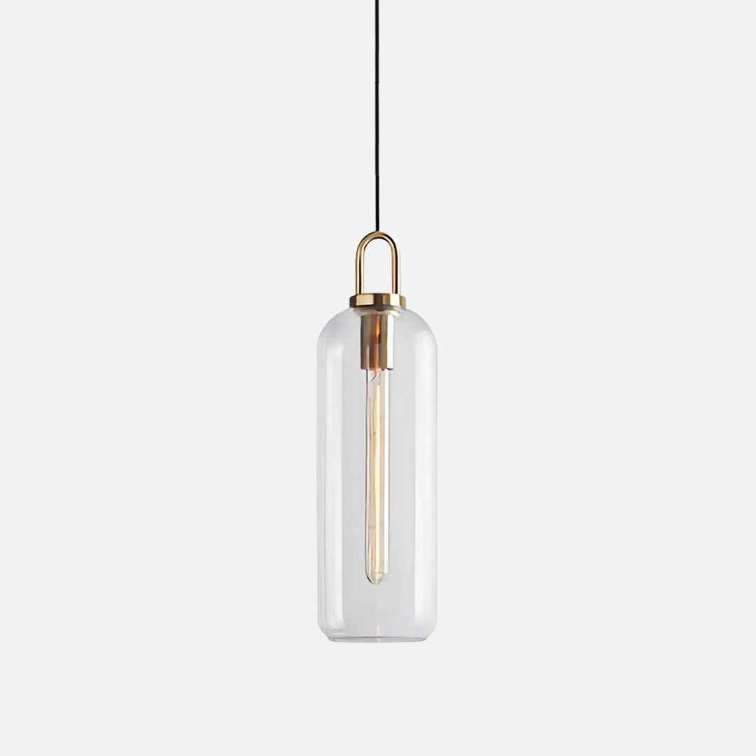 Pendant Light | Capsule Shape Transparent Glass Shade