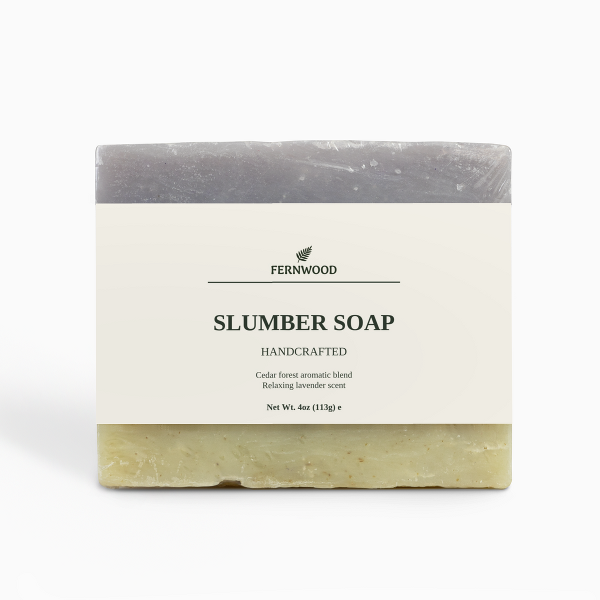 Slumber Soap 4 oz handmade bar, wrapper front