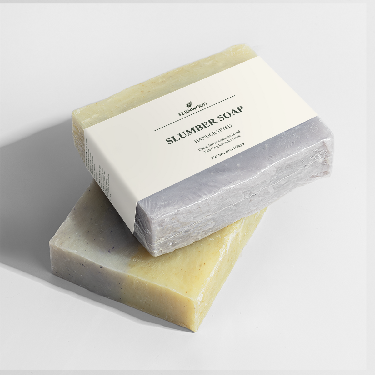 Slumber Soap 4 oz handmade bar, side angle