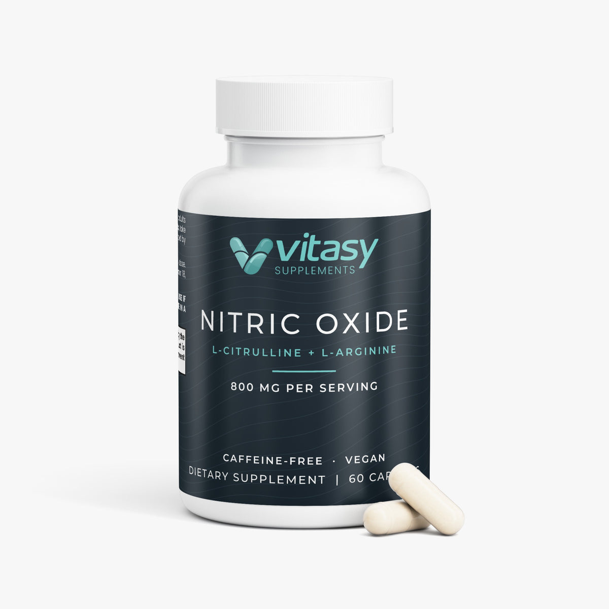 Nitric Oxide Supplement, Stimulant-Free for Muscle Pumps & Circulation - 800mg L-Citrulline + L-Arginine Per Serving - 60 Vegan Capsules, 30 Servings