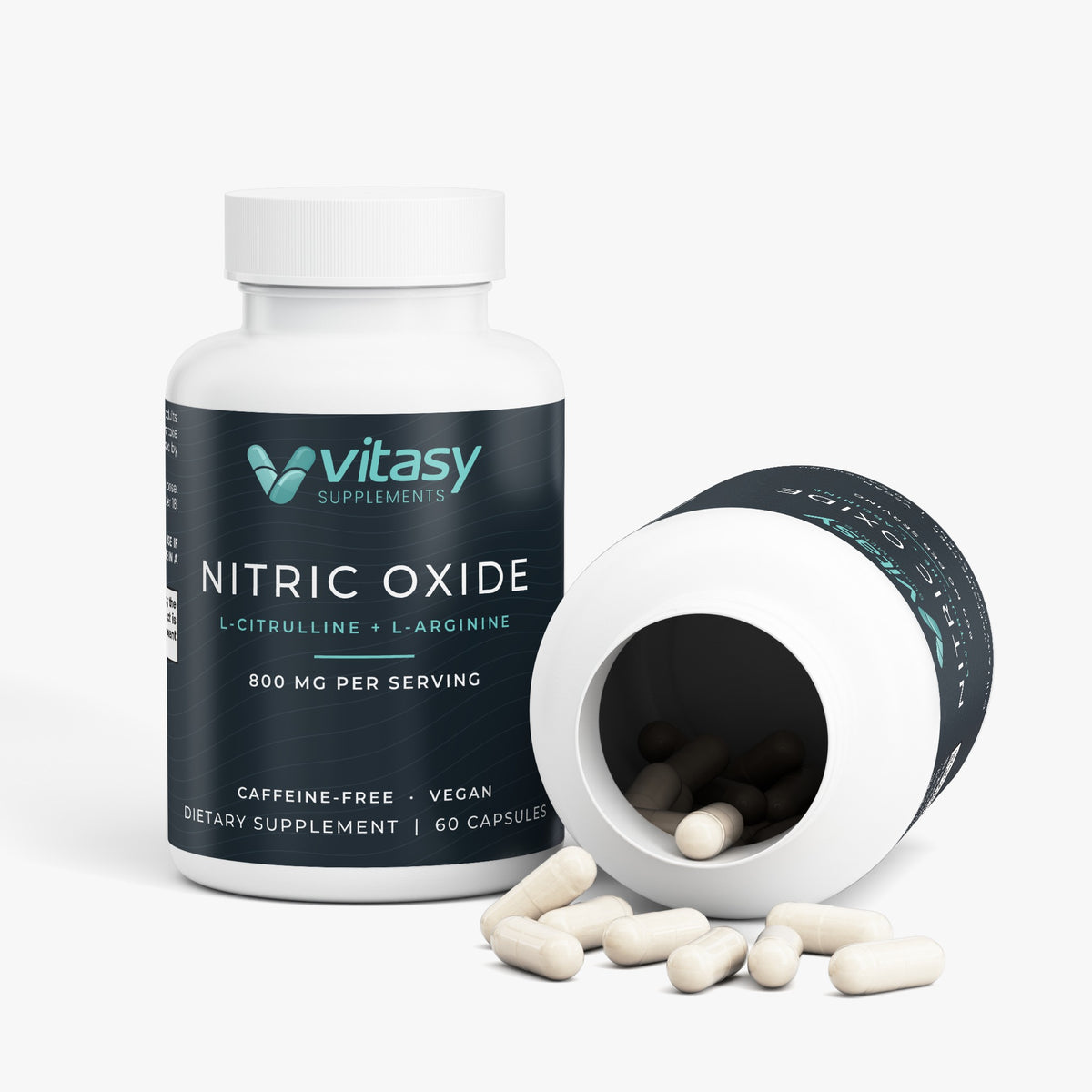 Nitric Oxide Supplement, Stimulant-Free for Muscle Pumps & Circulation - 800mg L-Citrulline + L-Arginine Per Serving - 60 Vegan Capsules, 30 Servings