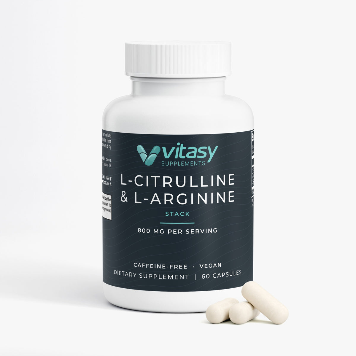 L-Citrulline & L-Arginine Stack bottle with vegan capsules