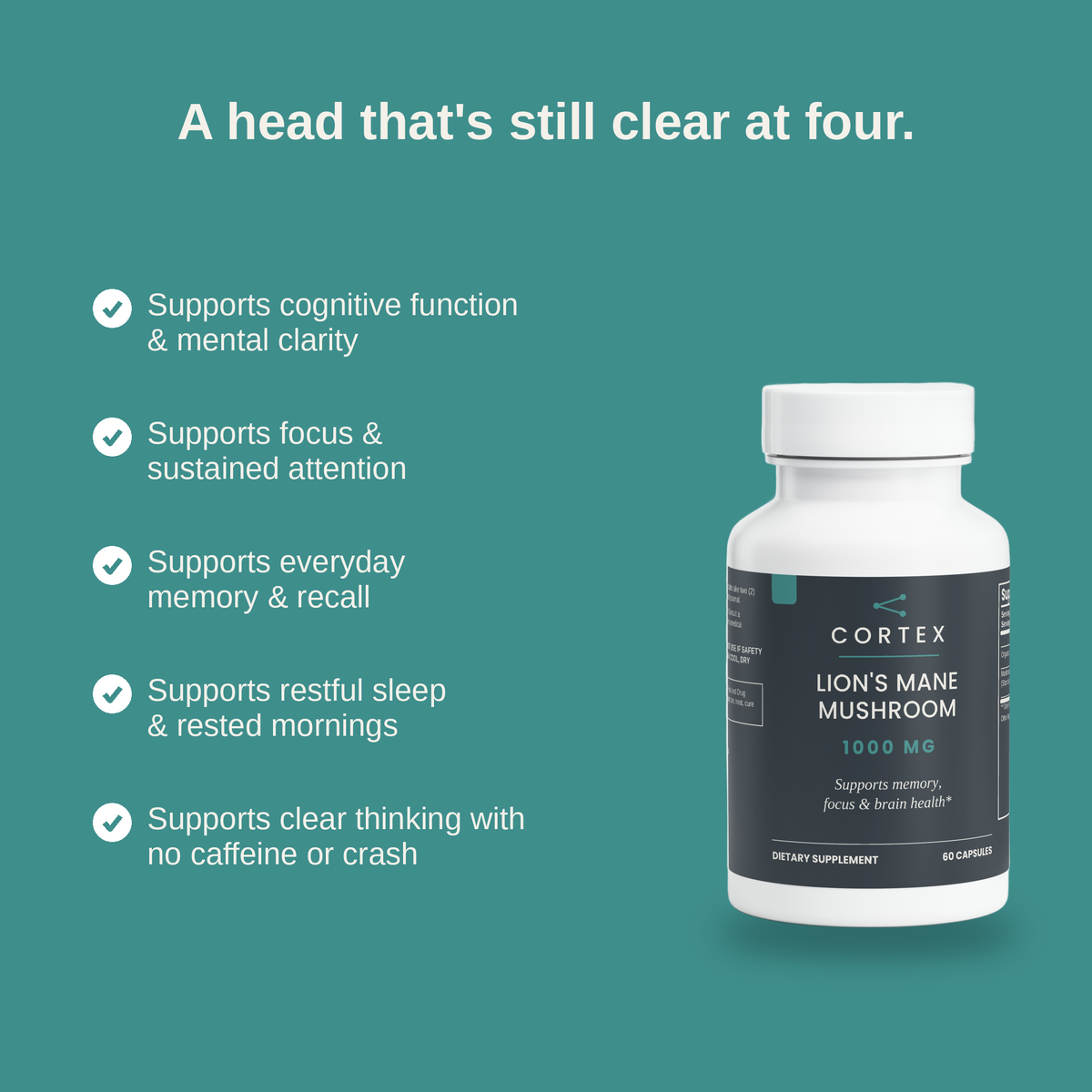 A head that's still clear at four - five benefits of Cortex Lion's Mane Mushroom (v4)