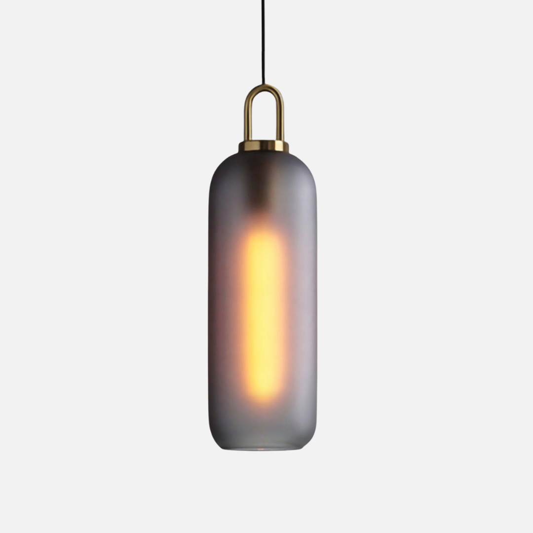 Pendant Light | Capsule Shape Transparent Glass Shade