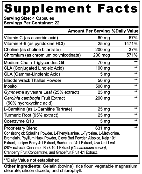 Fat Burner with MCT Supplement 29 Active Ingredients Per Serving Capsules - 22 Servings, Non-GMO, Made in USA