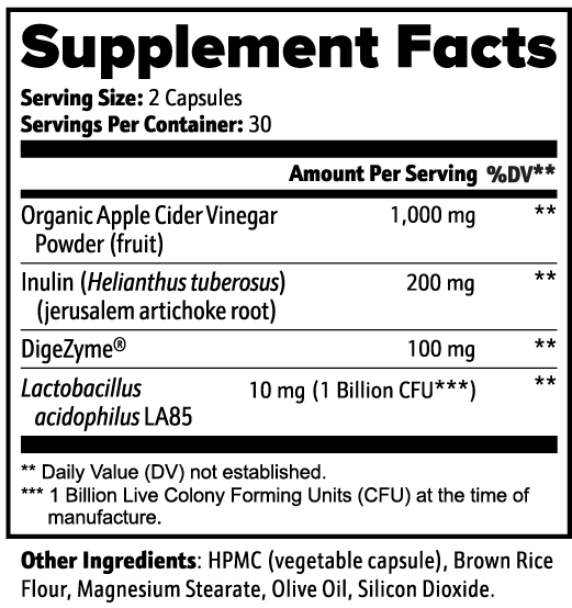 COMPASS Gut Health supplement facts panel