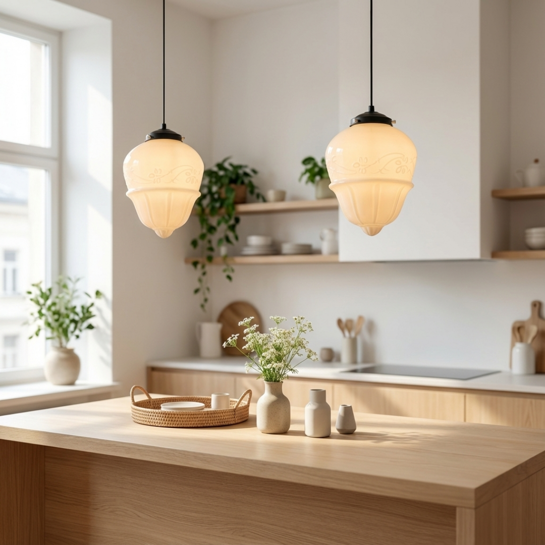 Pendant Light | Sculpted Glass Single-Cable Suspension