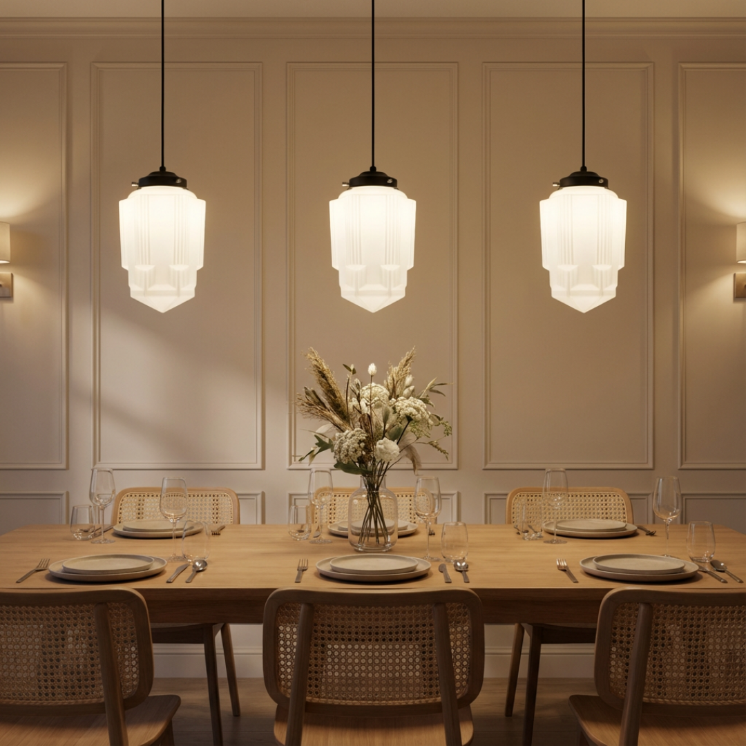 Pendant Light | Sculpted Glass Single-Cable Suspension