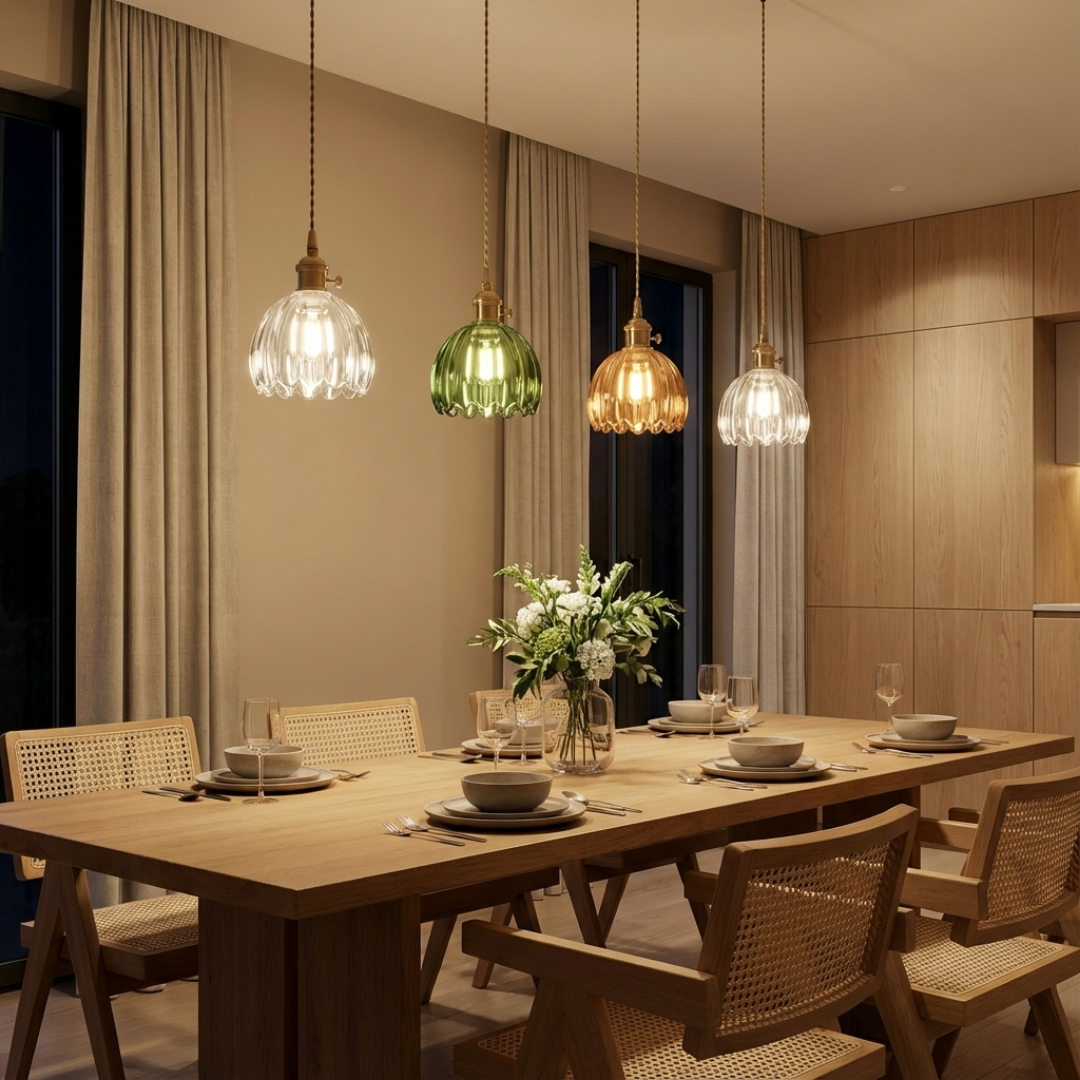 Pendant Light | Fluted Glass Shade