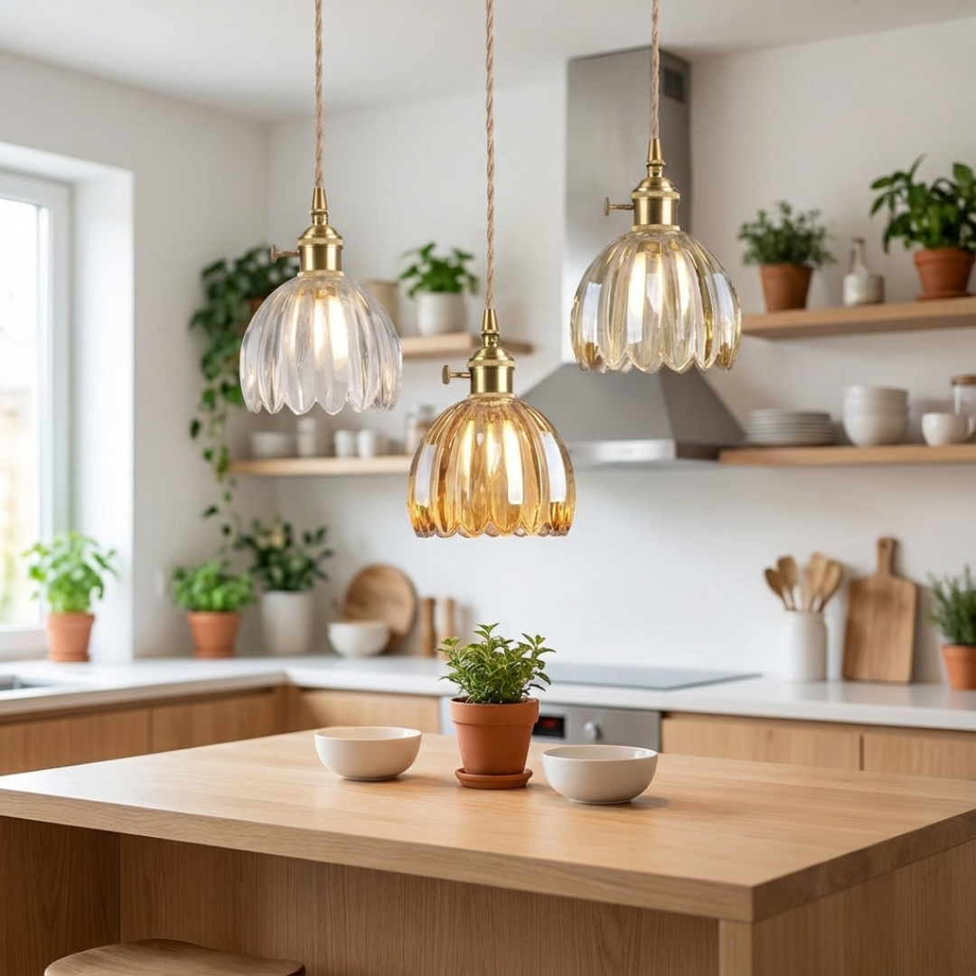 Pendant Light | Fluted Glass Shade