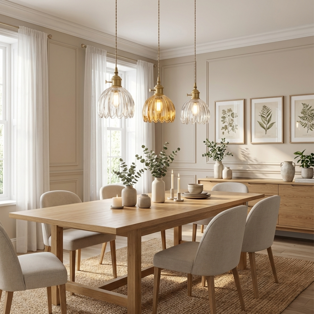 Pendant Light | Fluted Glass Shade