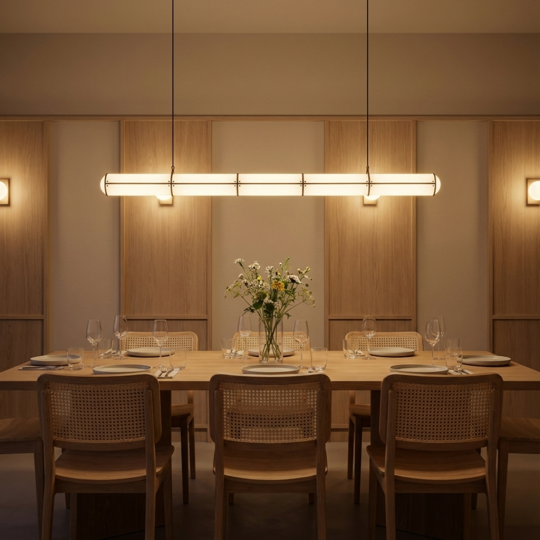 Pendant Light | Slim Cylinder Multi-cable Suspension