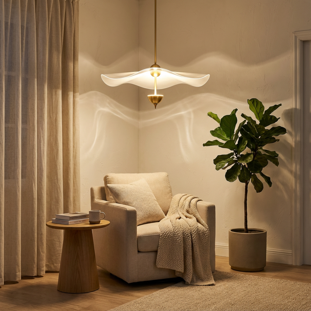 Pendant Light | Wave Bowl-Shape Vertical Layout
