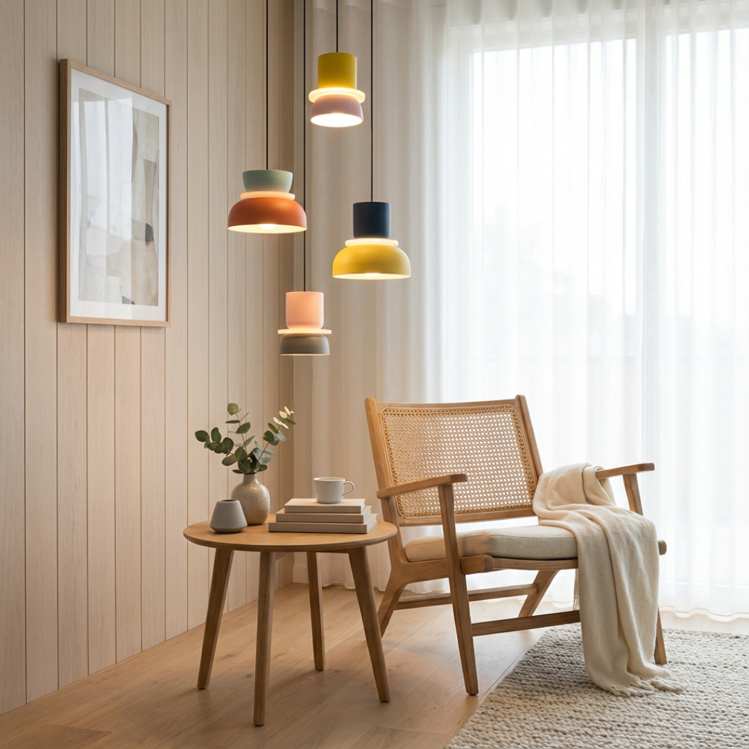 Pendant Light | Multi-Color Multiple Stacked Sections
