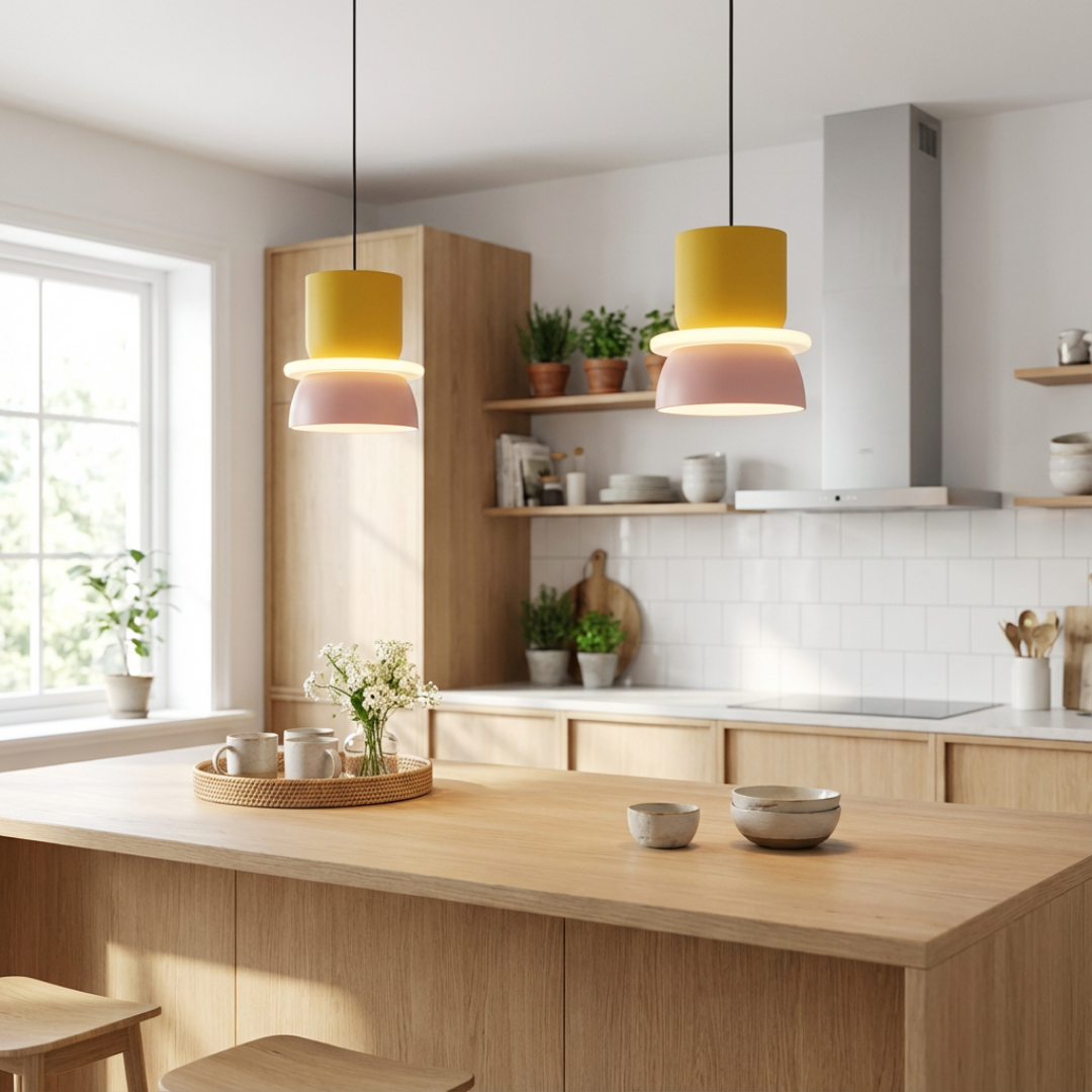 Pendant Light | Multi-Color Multiple Stacked Sections