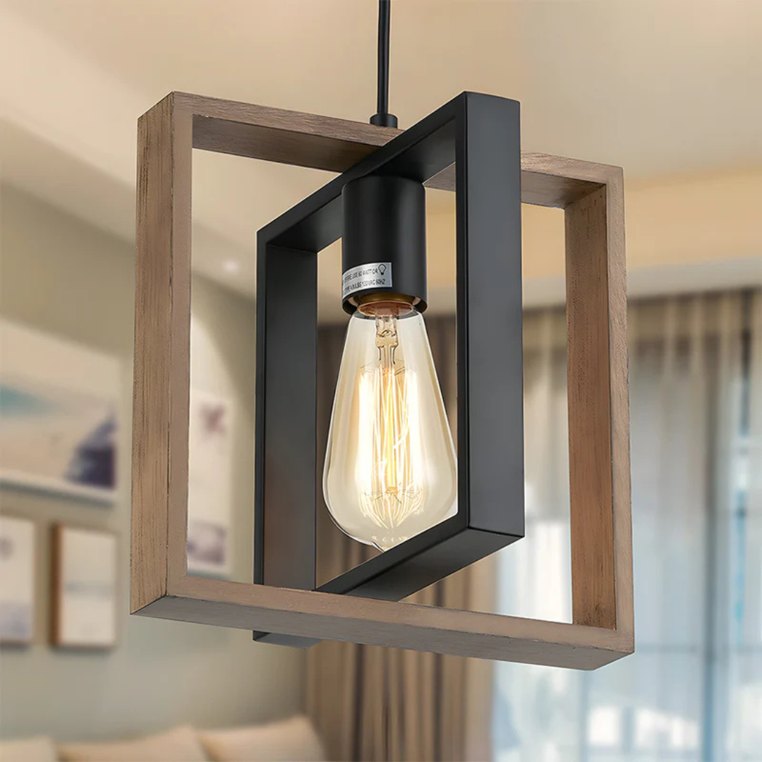 Pendant Light |  Farmhouse-style Framed Cube