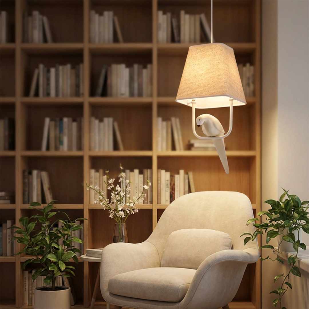 Pendant Light | Cage Frame with Bird Detail