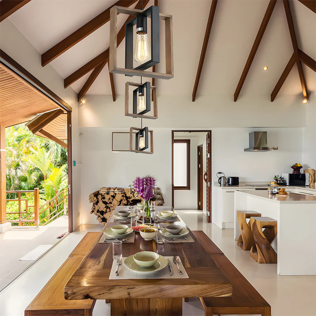 Pendant Light |  Farmhouse-style Framed Cube