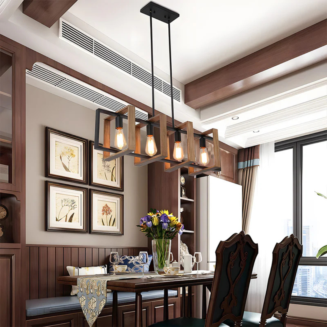 Pendant Light |  Farmhouse-style Framed Cube