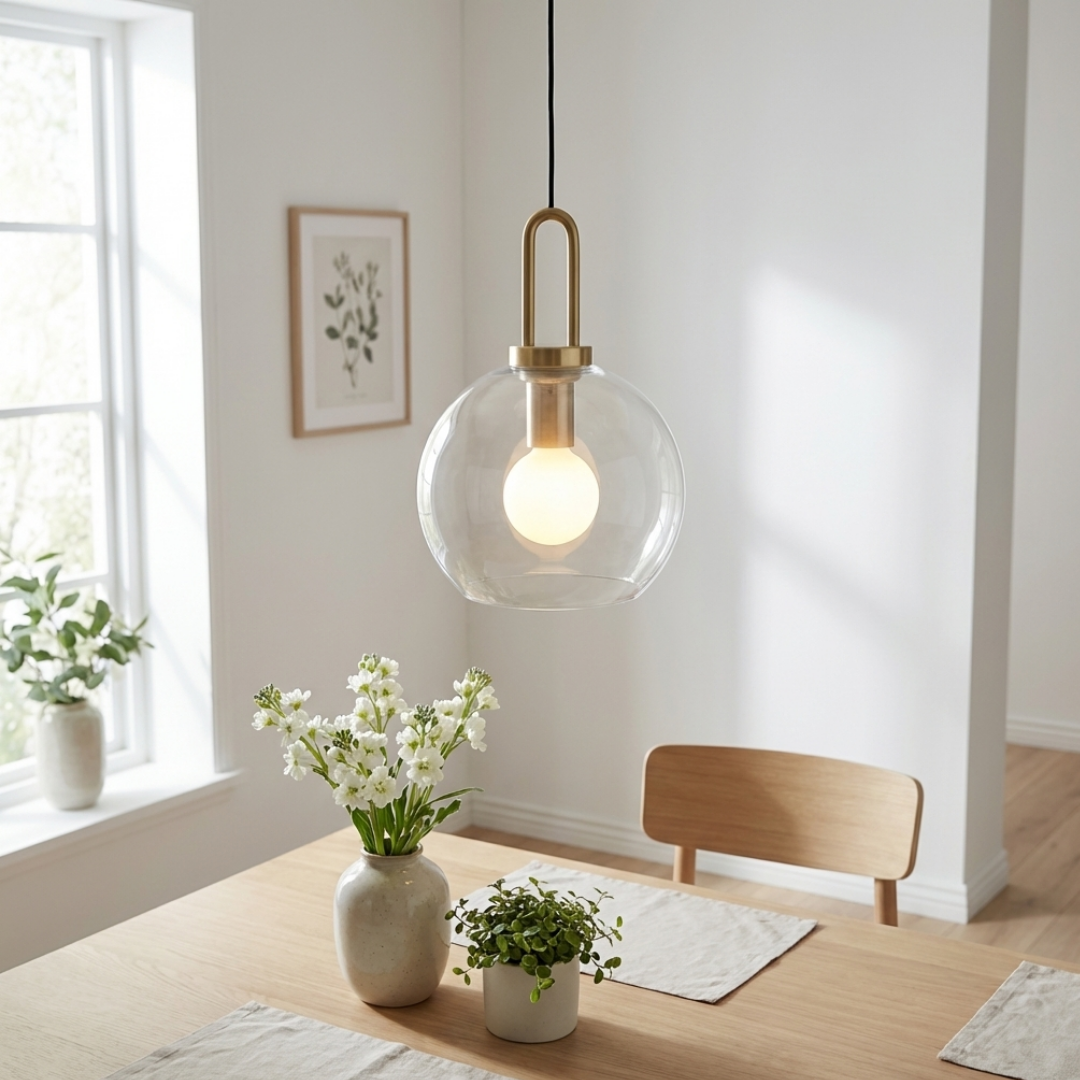 Pendant Light | Capsule Shape Transparent Glass Shade