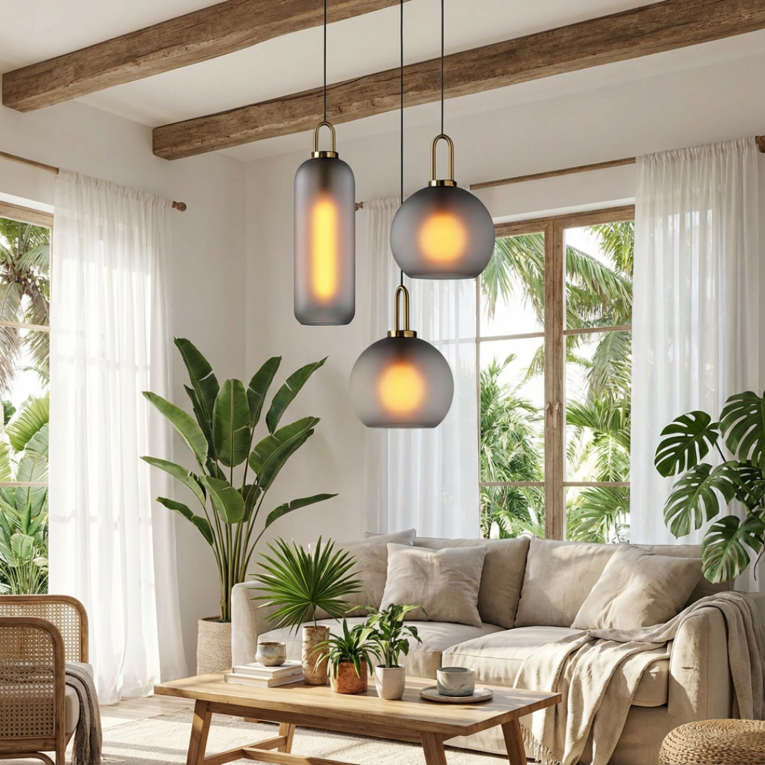 Pendant Light | Capsule Shape Transparent Glass Shade