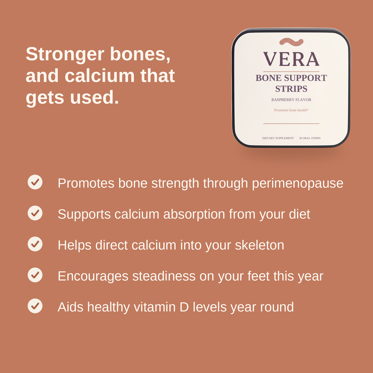 Five benefits of VERA Bone Support Strips on a terracotta panel v2