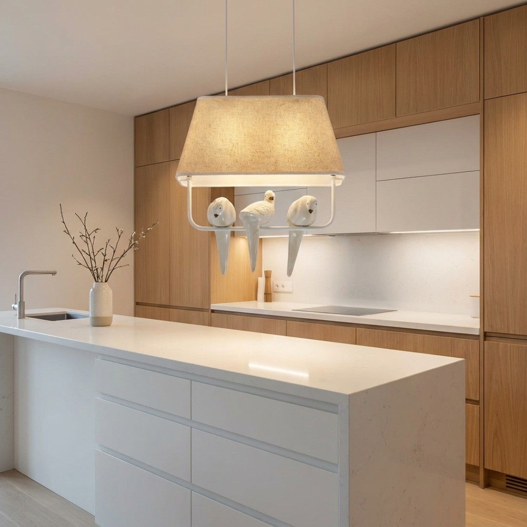 Pendant Light | Cage Frame with Bird Detail