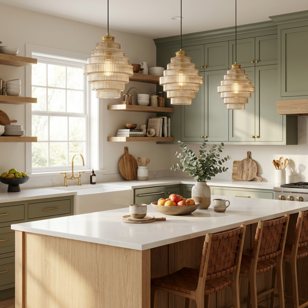 Pendant Light | Ribbed Layered Vertical Surface Design