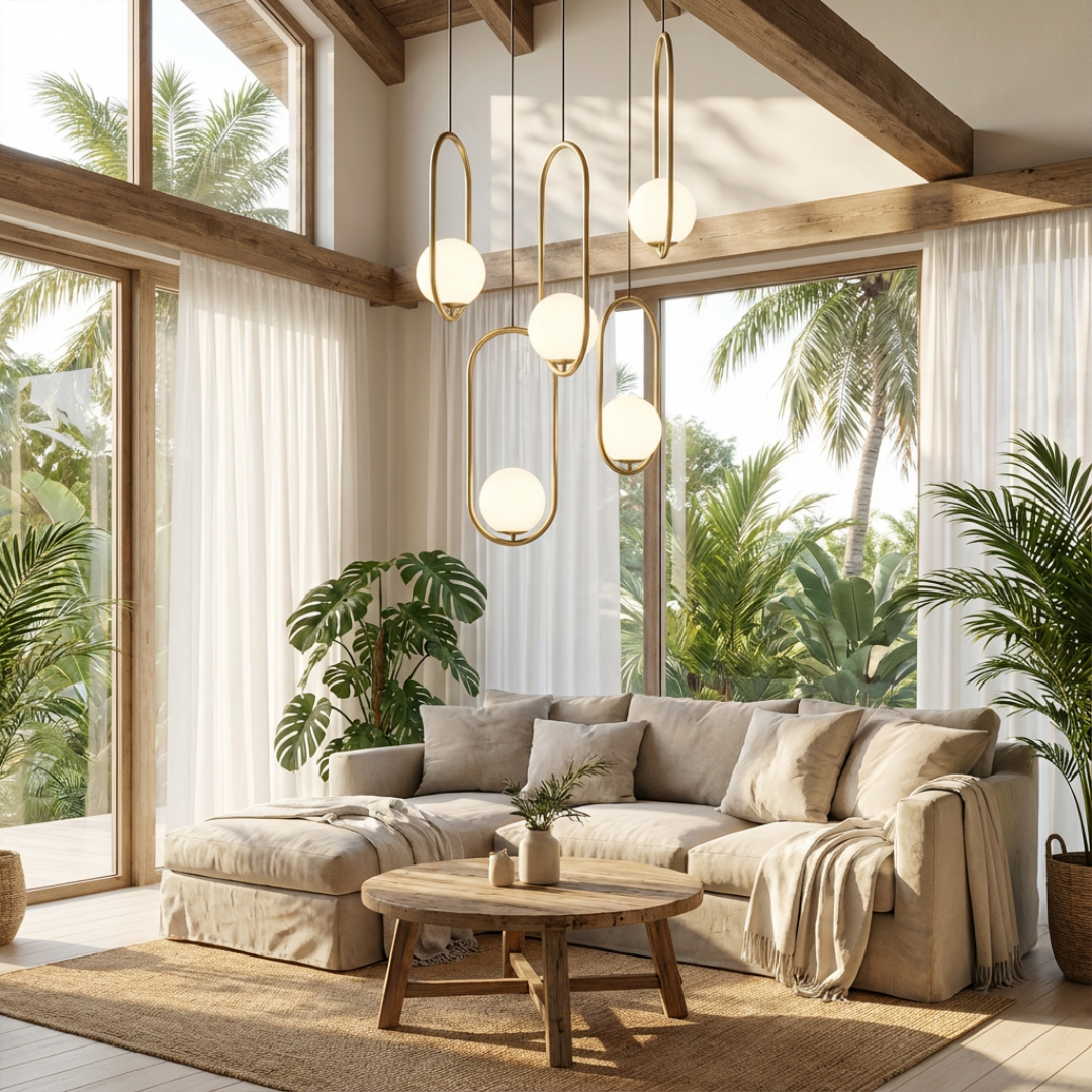 Pendant Light | Oval Ring Central Glass Design