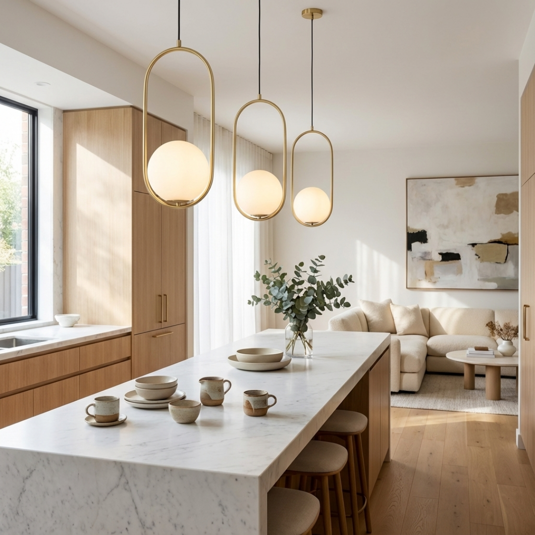 Pendant Light | Oval Ring Central Glass Design