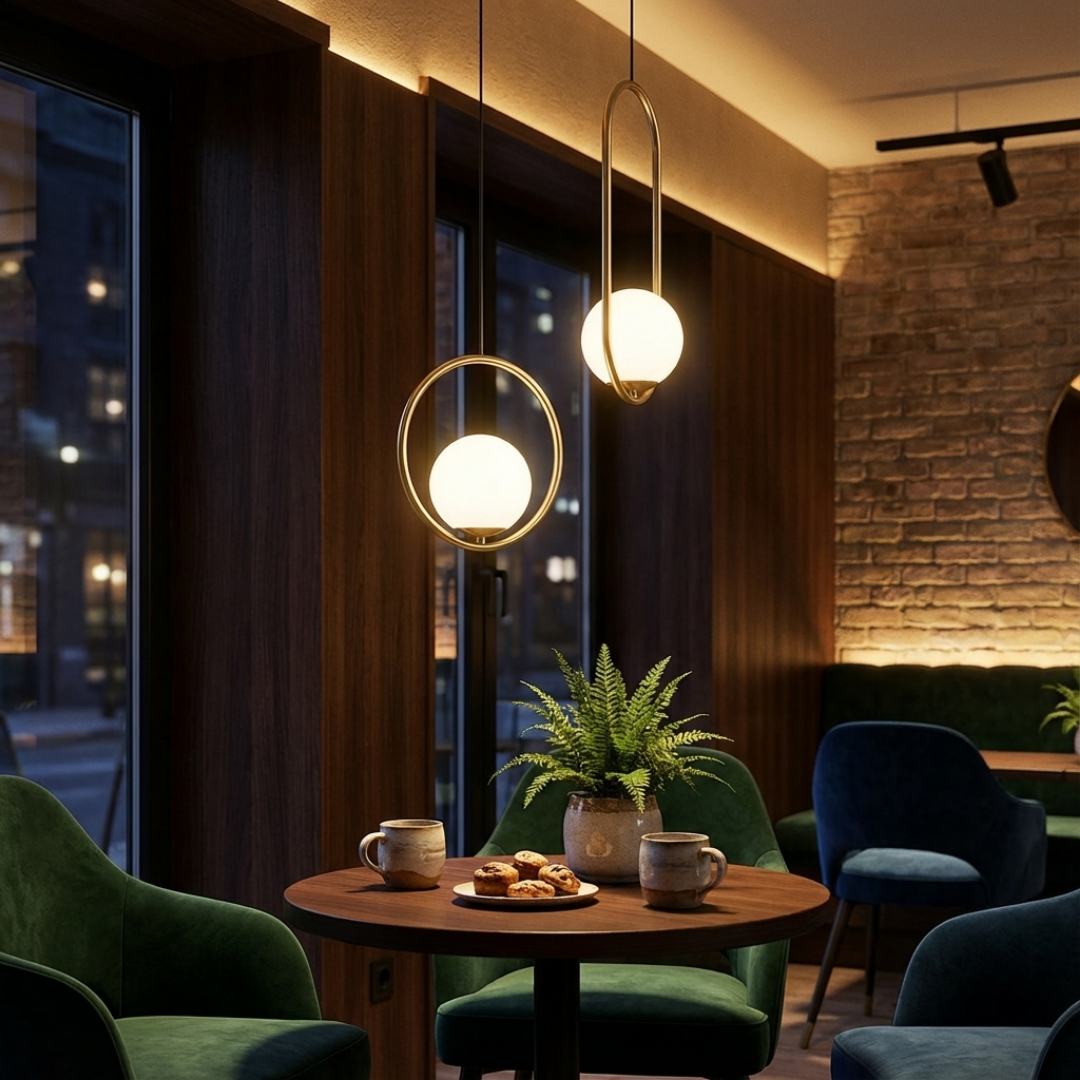 Pendant Light | Oval Ring Central Glass Design
