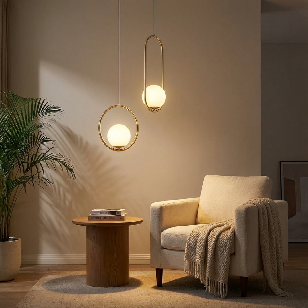 Pendant Light | Oval Ring Central Glass Design