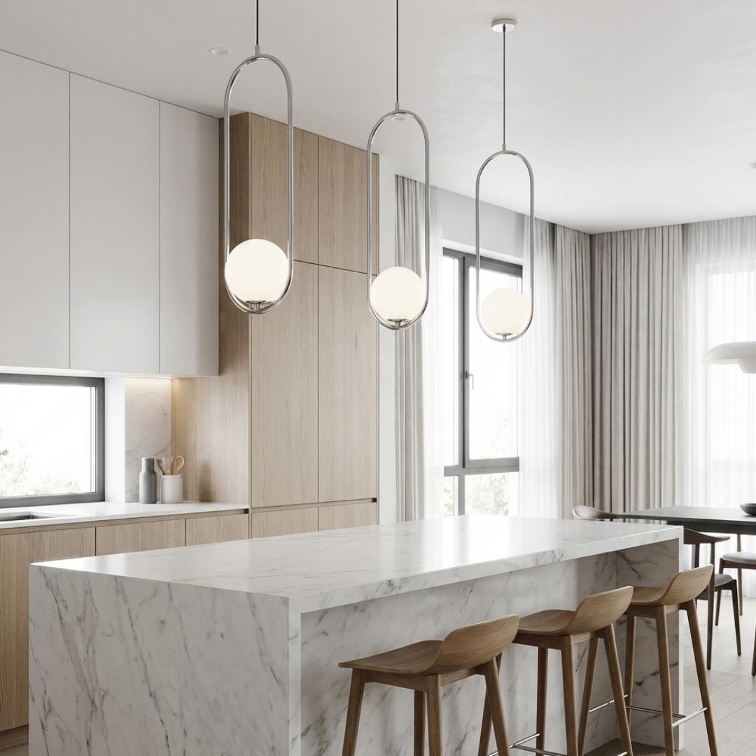 Pendant Light | Oval Ring Central Glass Design
