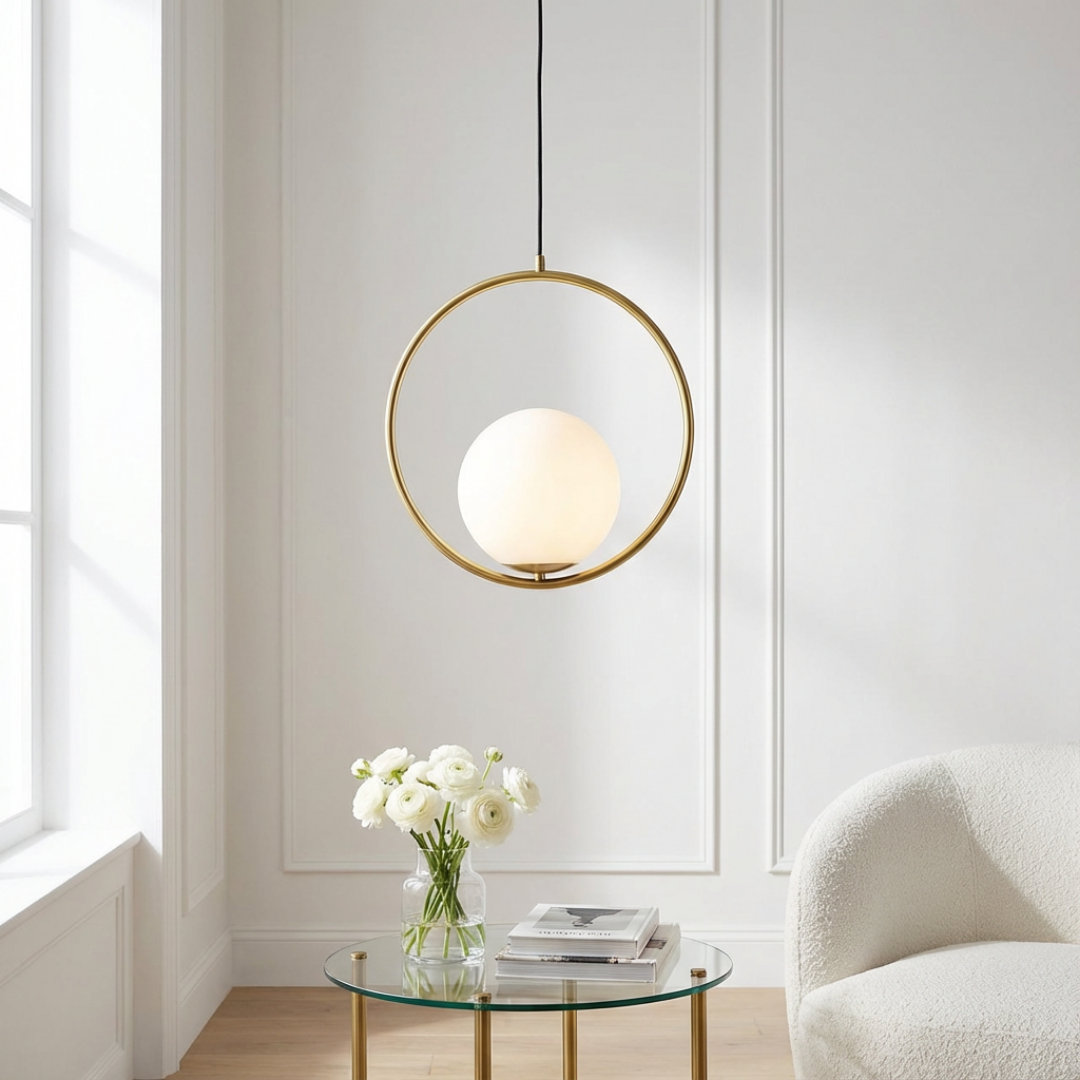 Pendant Light | Oval Ring Central Glass Design