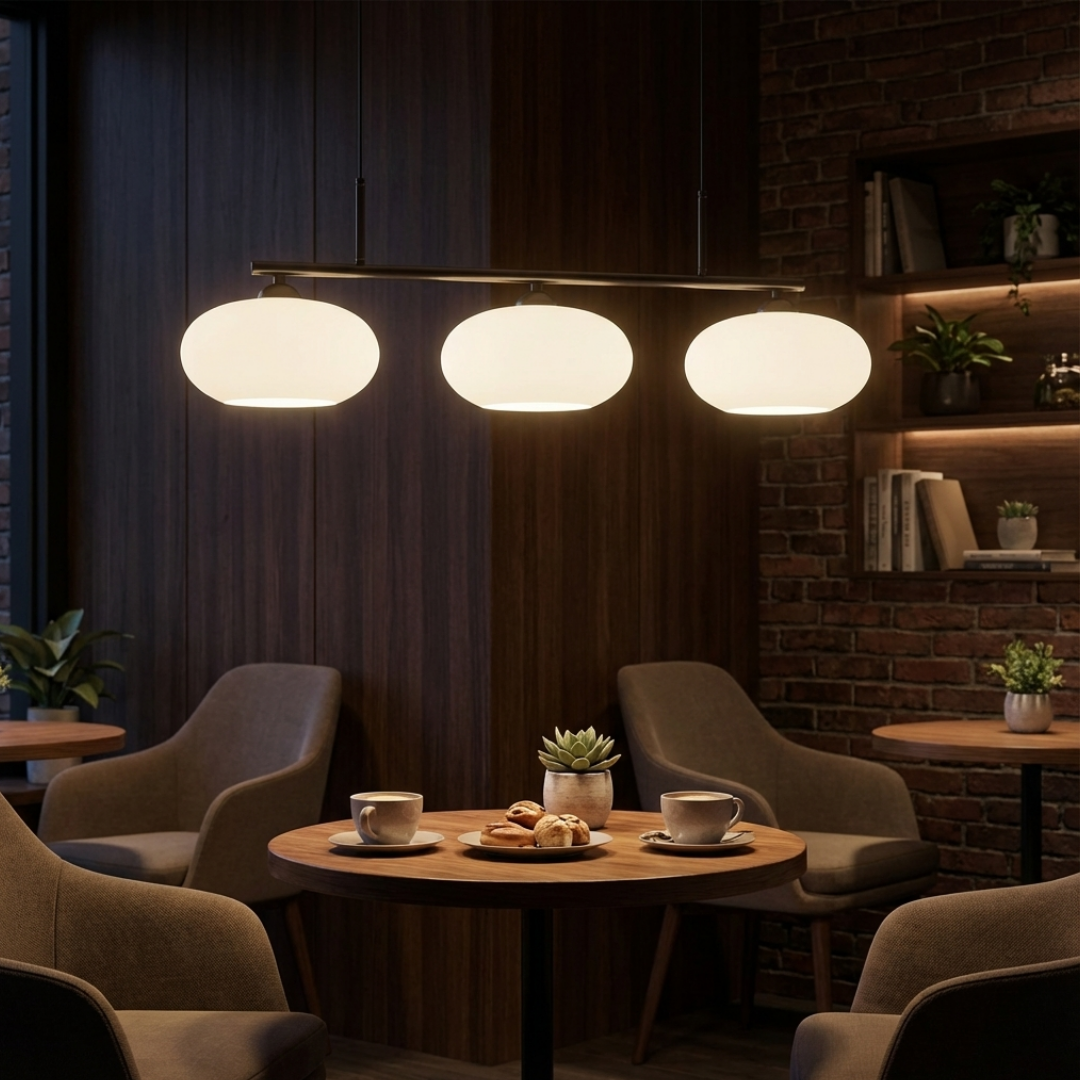 Pendant Light | Linear Triple Globe Layout