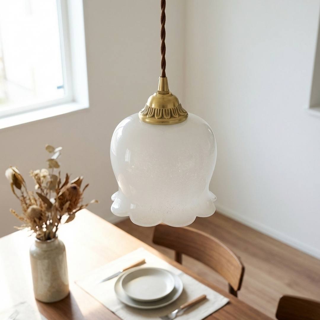 Pendant Light | Scalloped Shade Edge