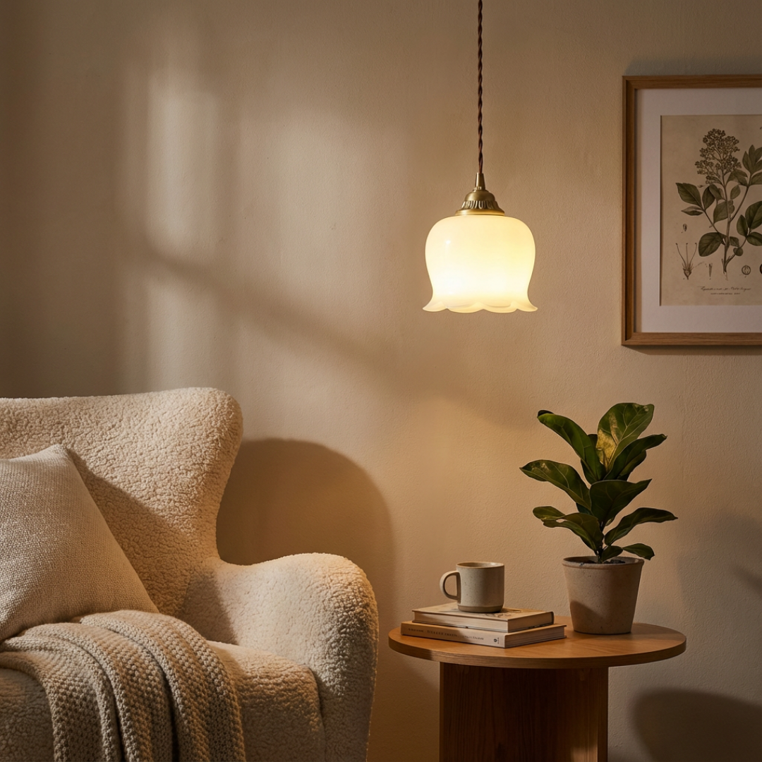 Pendant Light | Scalloped Shade Edge