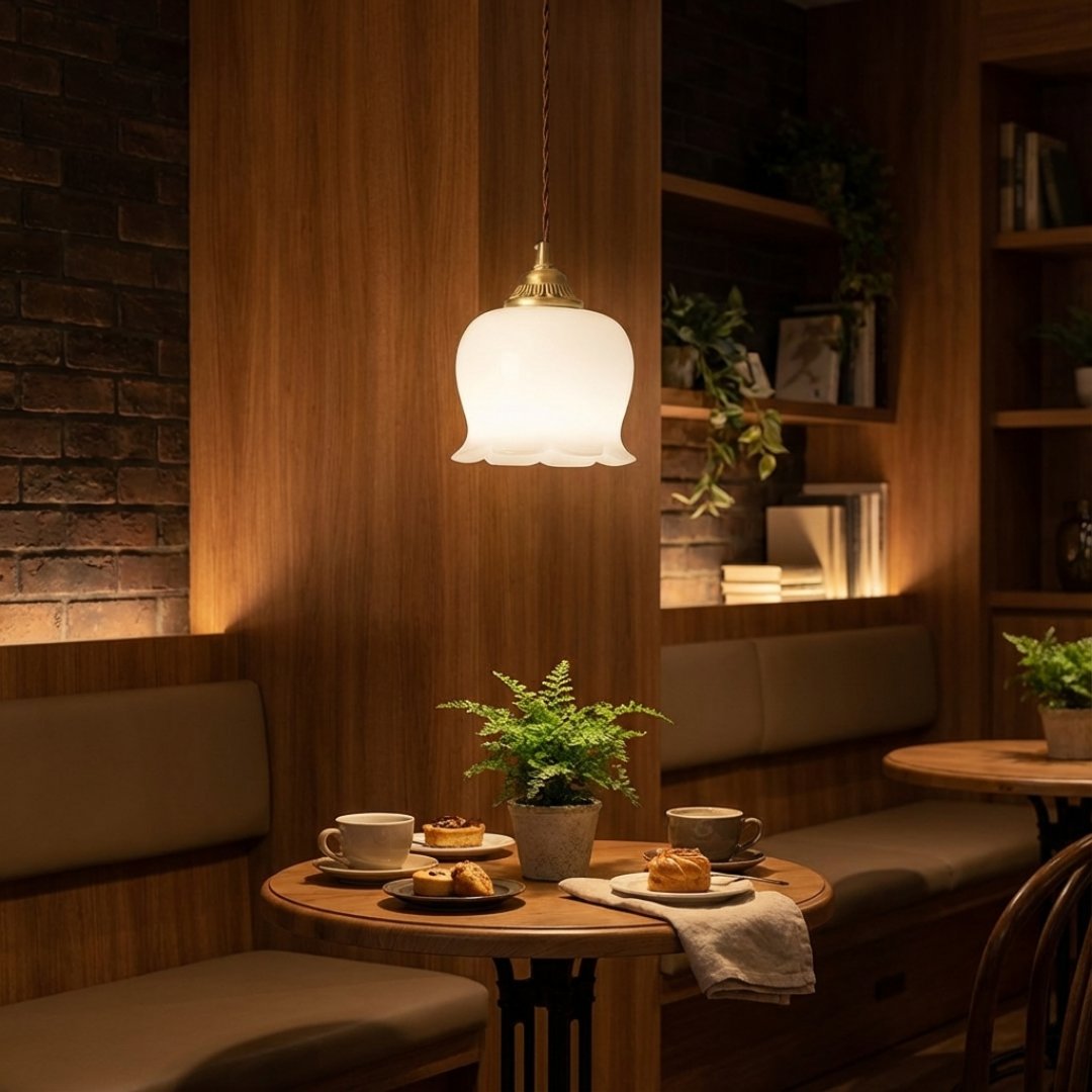 Pendant Light | Scalloped Shade Edge