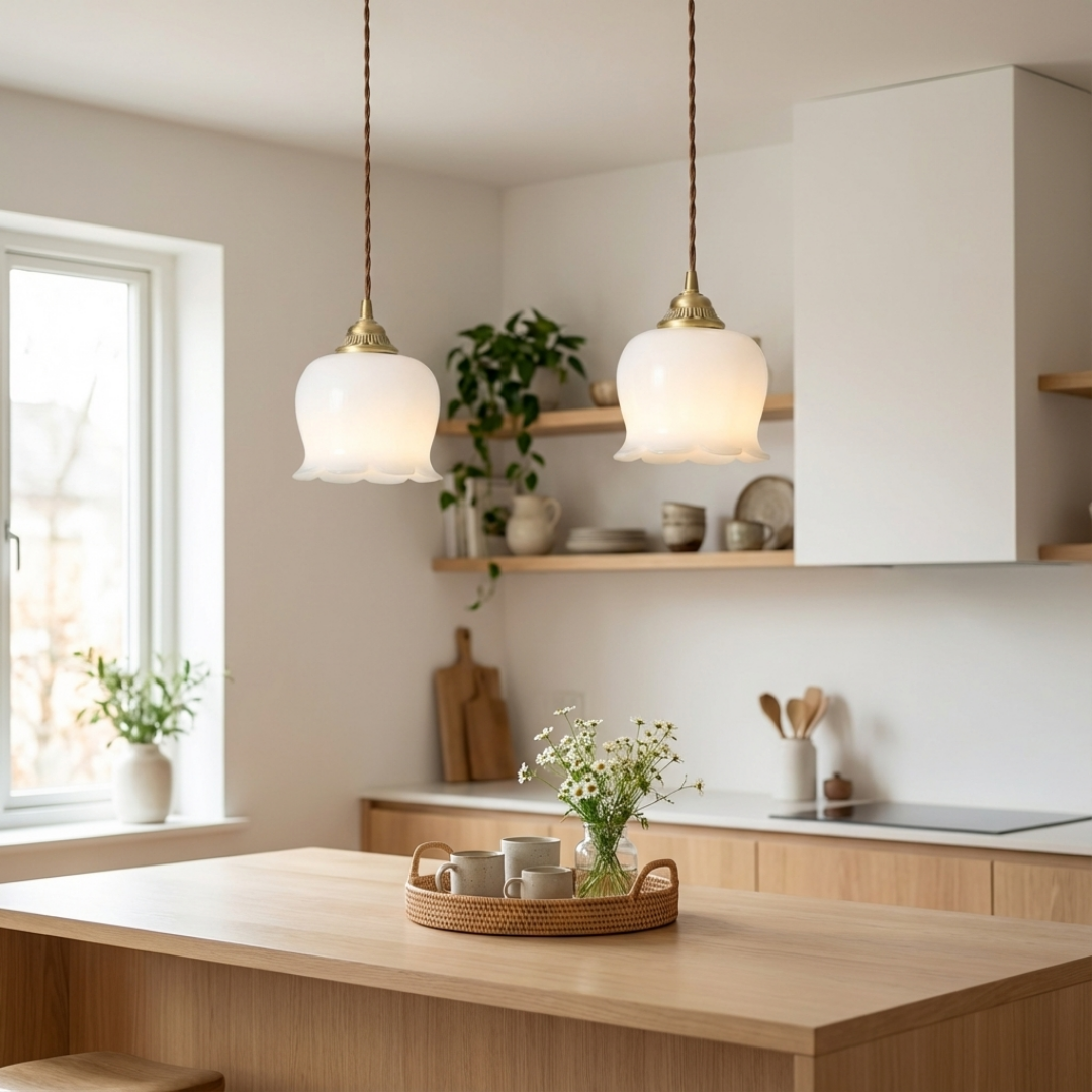 Pendant Light | Scalloped Shade Edge