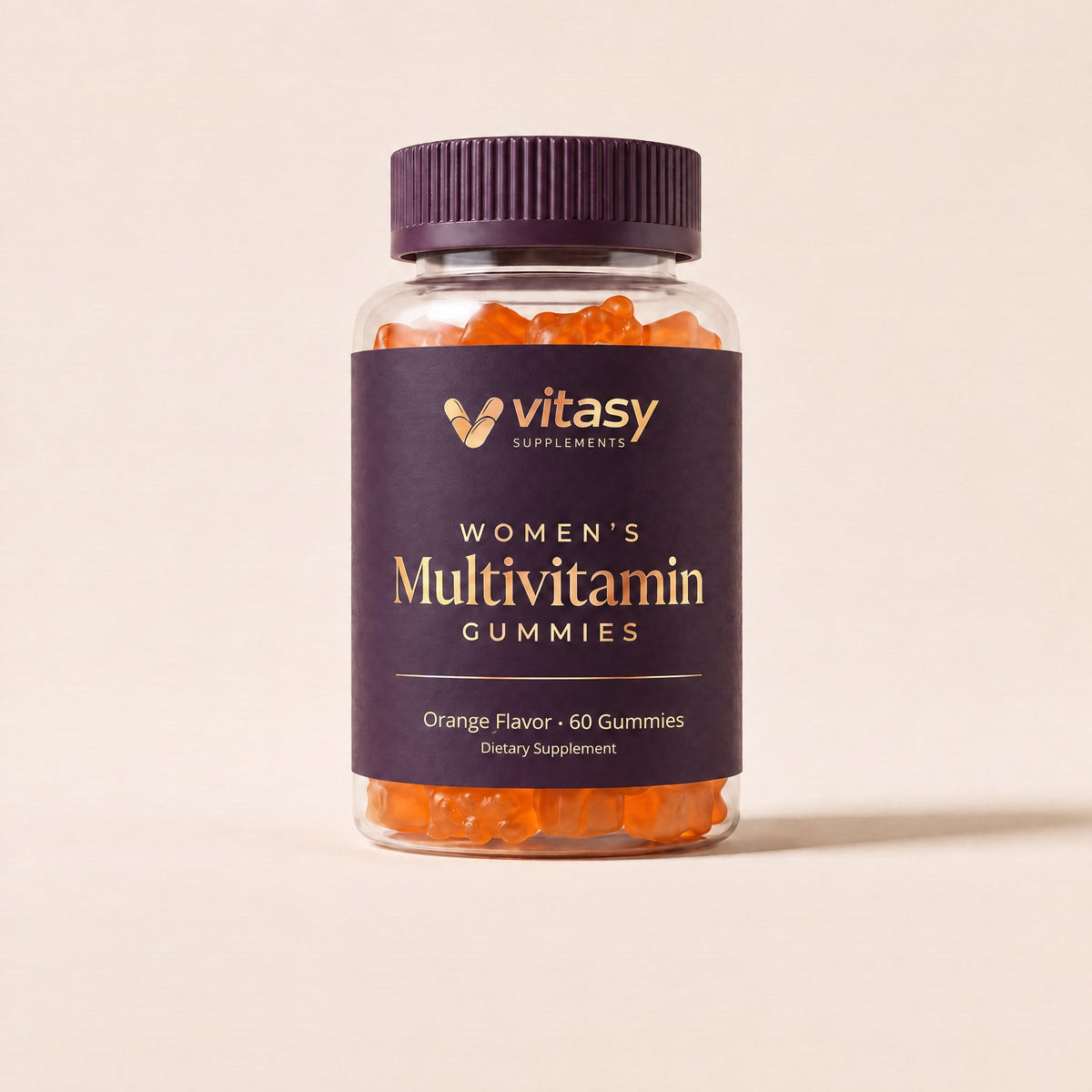 Vitasy Women's Multivitamin Gummies jar, Orange flavor
