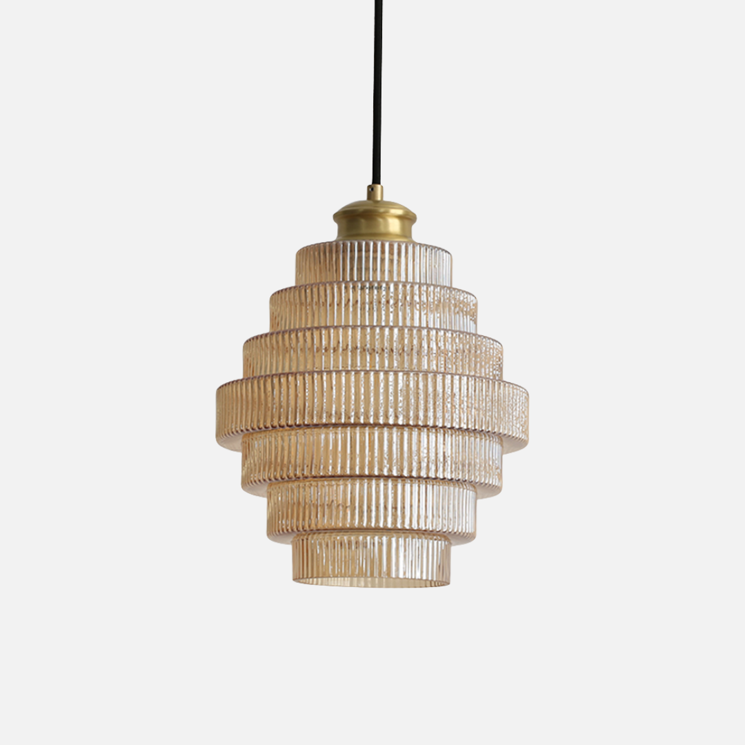 Pendant Light | Ribbed Layered Vertical Surface Design