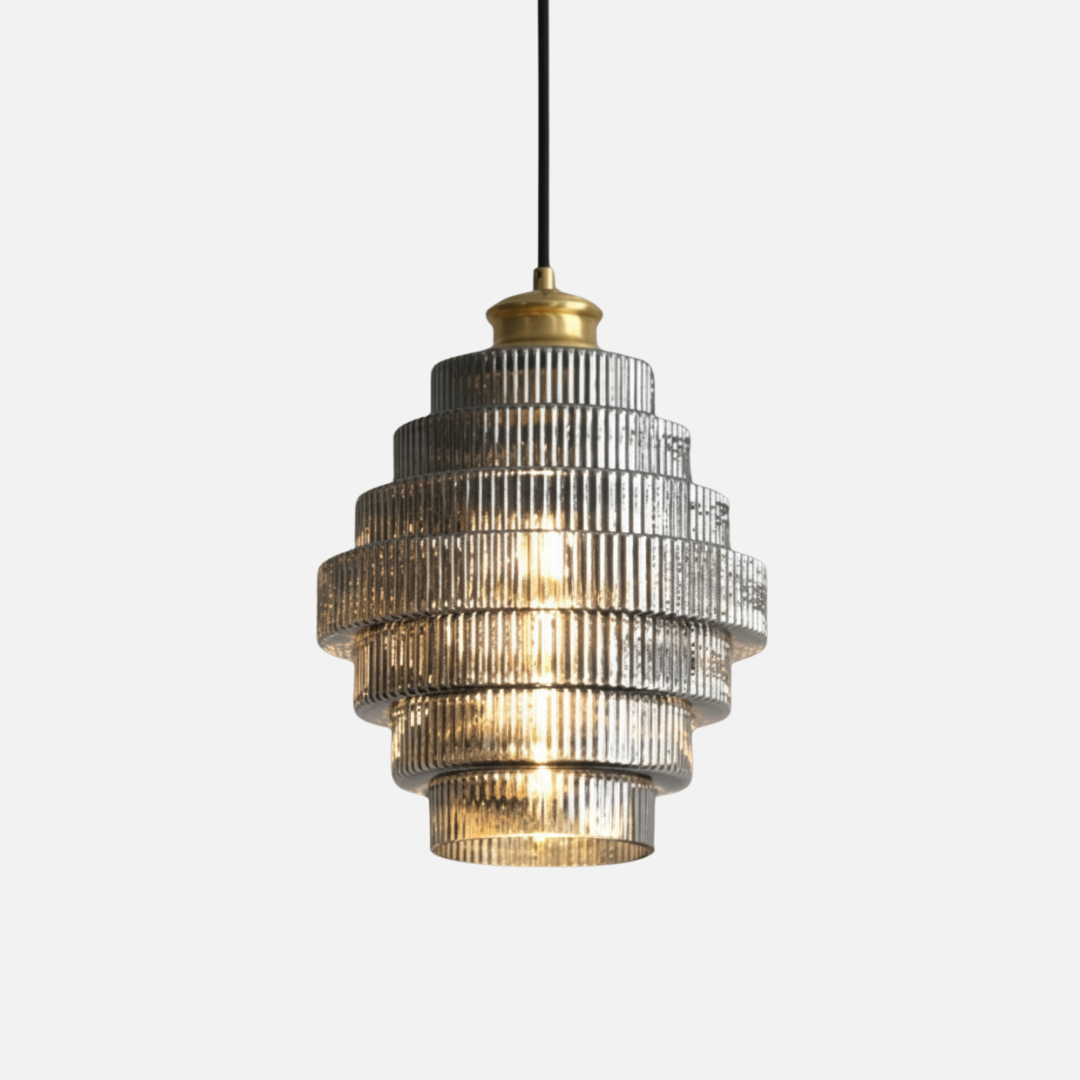 Pendant Light | Ribbed Layered Vertical Surface Design