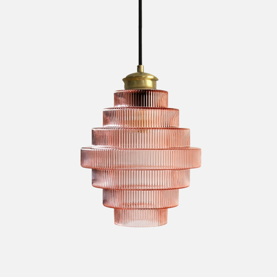 Pendant Light | Ribbed Layered Vertical Surface Design