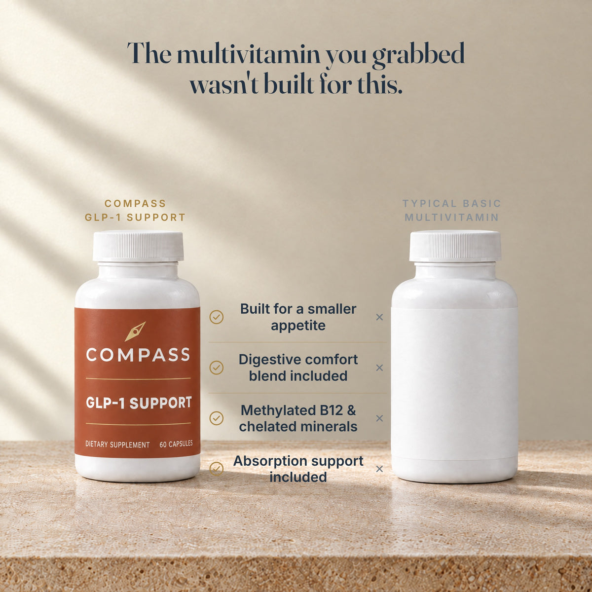 The multivitamin you grabbed wasn't built for this - Compass vs a typical basic multivitamin