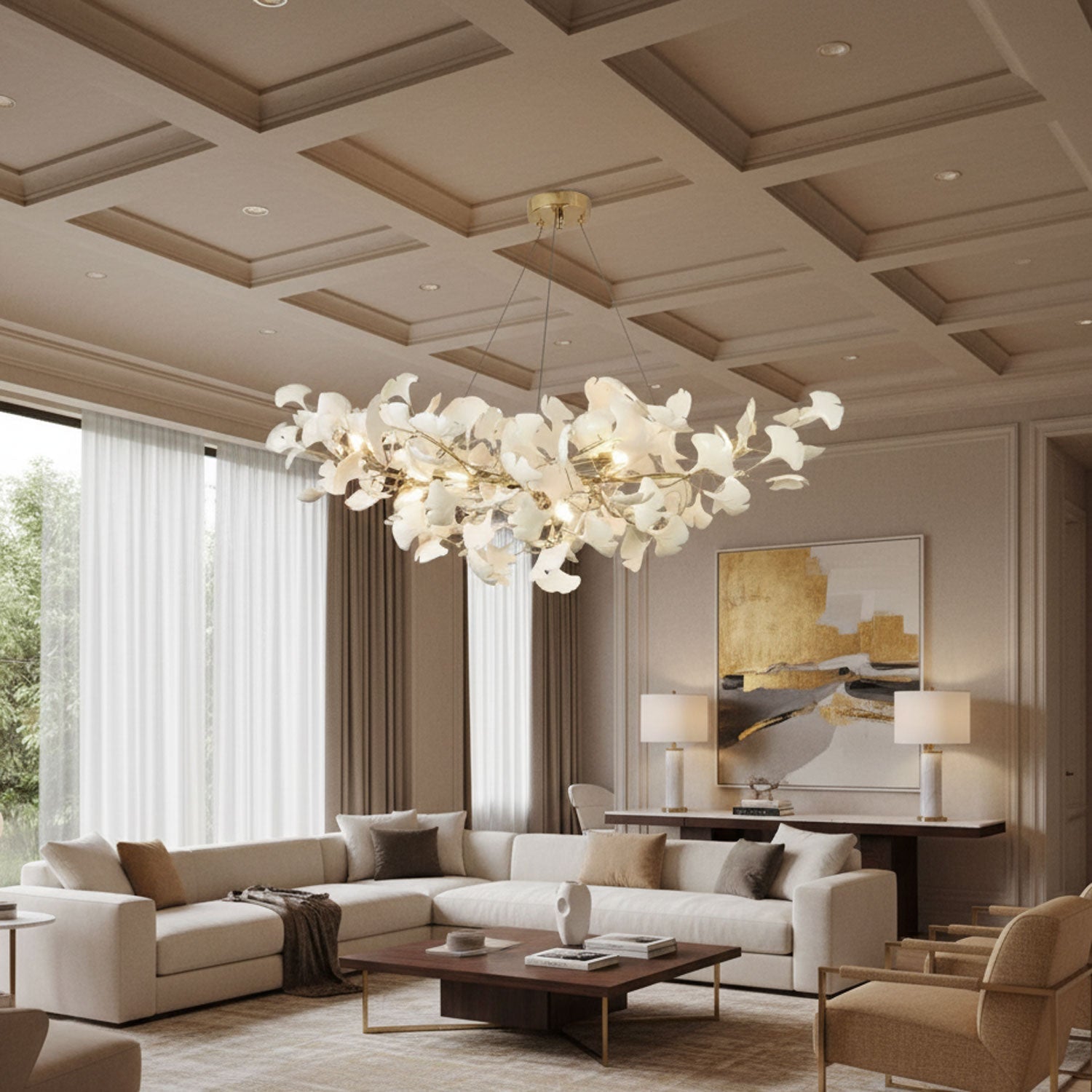Chandelier Light | Gingko Leaf Design