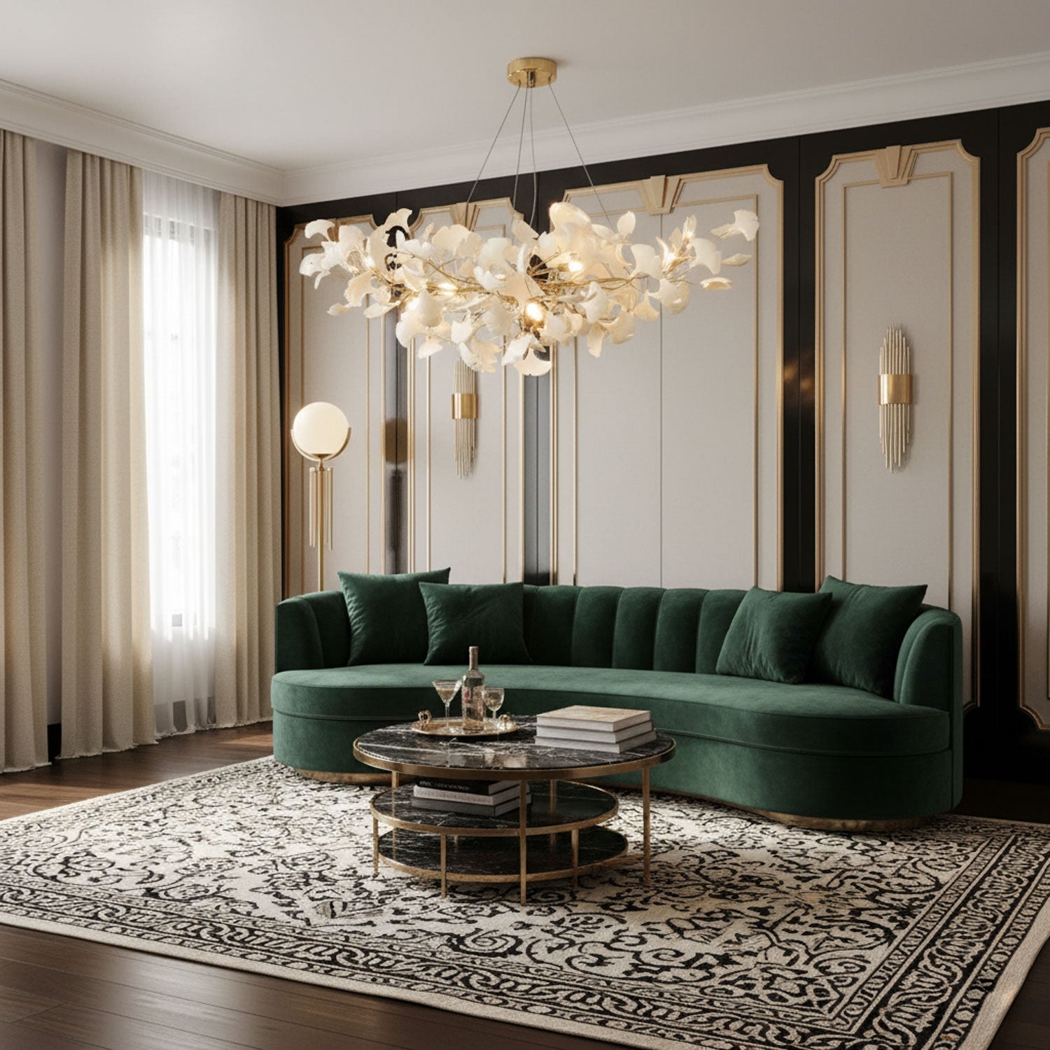 Chandelier Light | Gingko Leaf Design