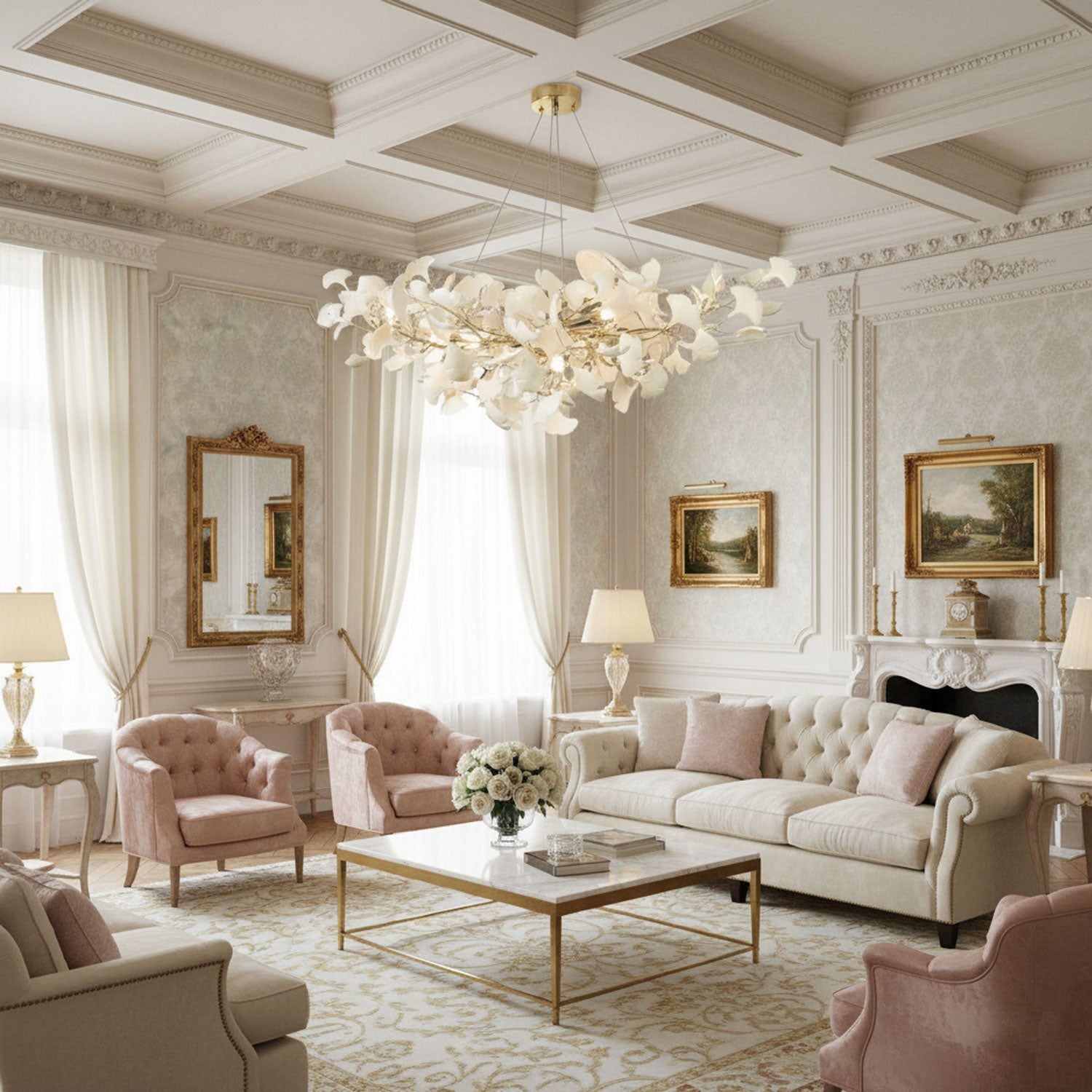 Chandelier Light | Gingko Leaf Design